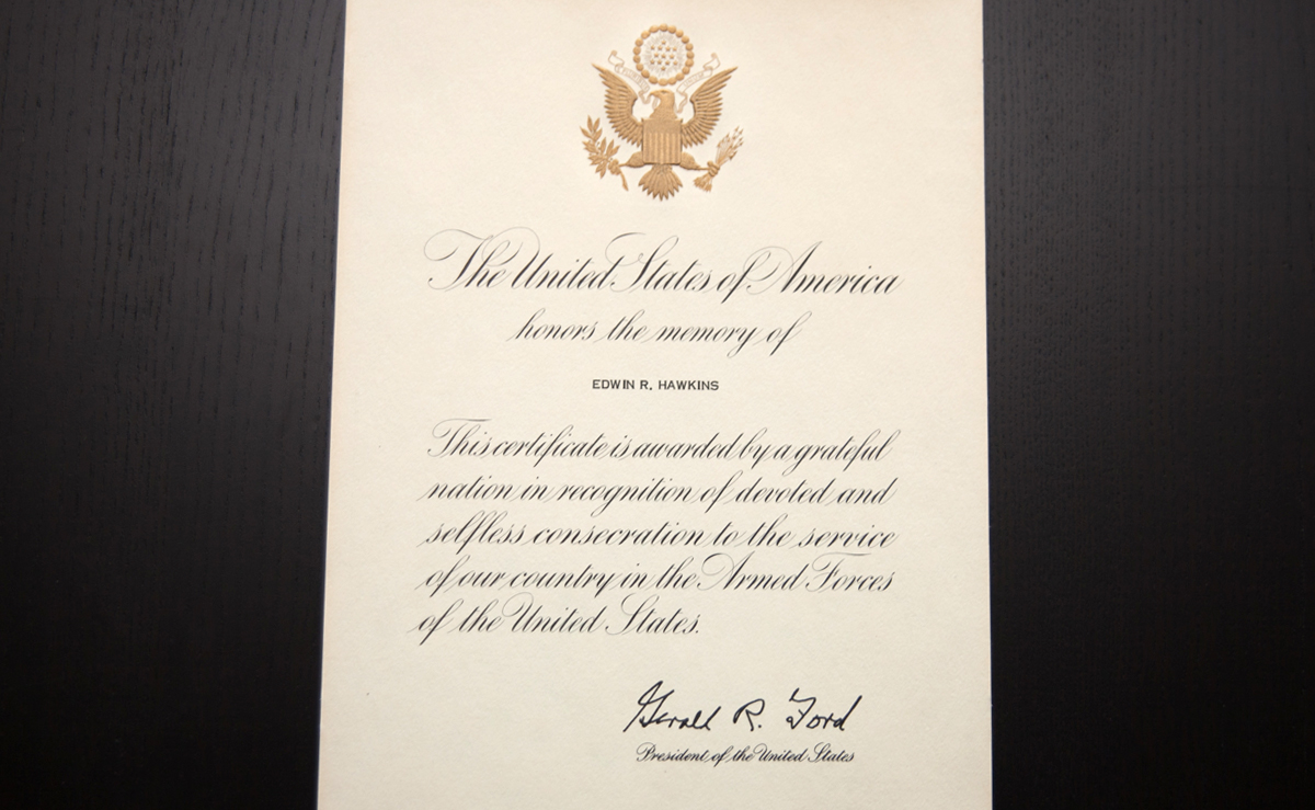 WWII Veterans thankyou certificate